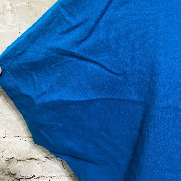 NWT Kensie Blue Linen Dolman Sleeve Linen Top - Picture 4 of 6
